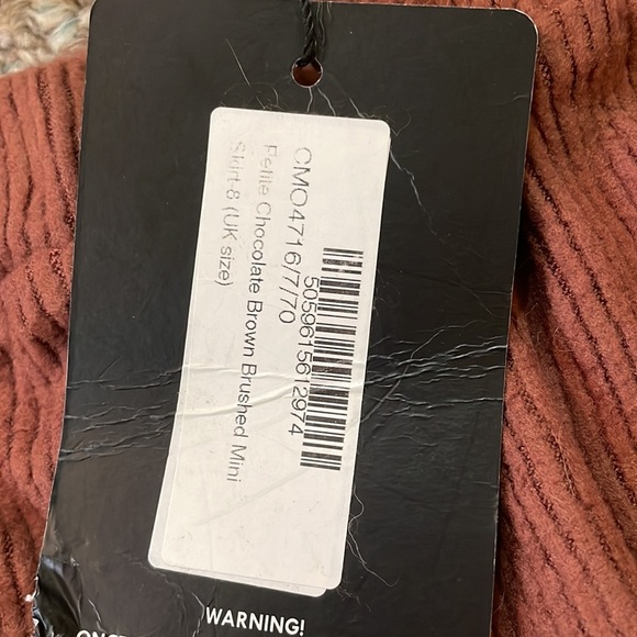 Womens Pretty Little Thing Petite Chocolate Brown Brushed Mini Skirt - Picture 6 of 8